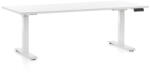 Rauman Állítható magasságú asztal OfficeTech D, 180 x 80 cm, fehér alap, fehér