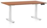 Rauman Állítható magasságú asztal OfficeTech C, 140 x 80 cm, fehér alap, cseresznye