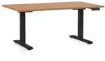 Rauman OfficeTech D állítható magasságú asztal, 140 x 80 cm, fekete alap, bükkfa