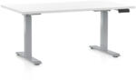 Rauman Állítható magasságú asztal OfficeTech D, 140 x 80 cm, szürke alap, fehér