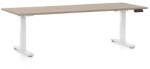 Rauman Állítható magasságú asztal OfficeTech C, 200 x 80 cm, fehér alap, tölgy