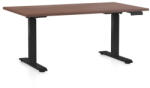 Rauman OfficeTech D állítható magasságú asztal, 140 x 80 cm, fekete alap, dió