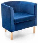 Halmar Clubby II fotel, kék / natúr fa