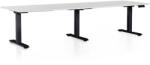 Rauman OfficeTech Long állítható magasságú asztal, 260 x 80 cm, fekete alap, fehér