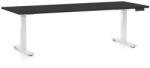 Rauman Állítható magasságú asztal OfficeTech C, 200 x 80 cm, fehér alap, fekete