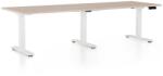 Rauman OfficeTech Long állítható magasságú asztal, 240 x 80 cm, fehér alap, tölgy
