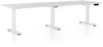 Rauman OfficeTech Long állítható magasságú asztal, 240 x 80 cm, fehér alap, világosszürke