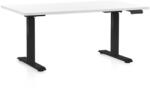 Rauman OfficeTech D állítható magasságú asztal, 140 x 80 cm, fekete alap, fehér