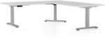 Rauman OfficeTech Angle állítható magasságú asztal, 180 + 120 cm, szürke alap, világosszürke
