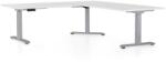 Rauman OfficeTech Angle állítható magasságú asztal, 180 + 120 cm, szürke alap, fehér