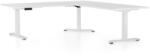 Rauman OfficeTech Angle állítható magasságú asztal, 180 + 120 cm, fehér alap, fehér