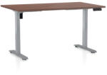 Rauman OfficeTech B állítható magasságú asztal, 140 x 80 cm, szürke alap, dió