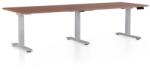 Rauman OfficeTech Long állítható magasságú asztal, 240 x 80 cm, szürke alap, dió