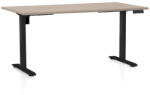 Rauman Állítható magasságú asztal OfficeTech B, 160 x 80 cm, fekete alap, tölgy