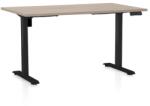 Rauman OfficeTech B állítható magasságú asztal, 120 x 80 cm, fekete alap, tölgy