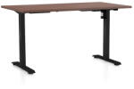 Rauman OfficeTech A állítható magasságú asztal, 140 x 80 cm, fekete alap, dió