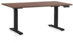 Rauman OfficeTech D állítható magasságú asztal, 120 x 80 cm, fekete alap, dió