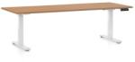 Rauman Állítható magasságú asztal OfficeTech C, 200 x 80 cm, fehér alap, bükkfa
