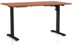 Rauman Állítható magasságú asztal OfficeTech A, 140 x 80 cm, fekete alap, cseresznye
