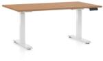 Rauman Állítható magasságú asztal OfficeTech C, 140 x 80 cm, fehér alap, bükkfa