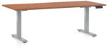 Rauman Állítható magasságú asztal OfficeTech D, 180 x 80 cm, szürke alap, cseresznye
