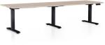 Rauman OfficeTech Long állítható magasságú asztal, 260 x 80 cm, fekete alap, tölgy