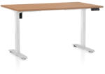 Rauman OfficeTech B állítható magasságú asztal, 140 x 80 cm, fehér alap, bükkfa