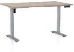 Rauman OfficeTech B állítható magasságú asztal, 120 x 80 cm, szürke alap, tölgy