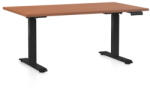 Rauman OfficeTech D állítható magasságú asztal, 140 x 80 cm, fekete alap, cseresznye