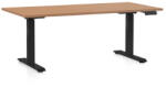 Rauman Állítható magasságú asztal OfficeTech D, 160 x 80 cm, fekete alap, bükkfa