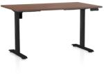 Rauman OfficeTech B állítható magasságú asztal, 120 x 80 cm, fekete alap, dió