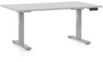 Rauman OfficeTech D állítható magasságú asztal, 120 x 80 cm, szürke alap, világosszürke