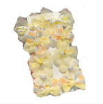  10 részes csipesz csatos tüll-organza hajdísz, sárga színű, 4cm-es díszek (5995206012689)