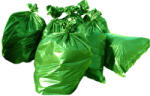  Polietilén zsák környezetbarát, újrahasznosított anyagból, rolnizva, 110 x 140 cm (280 l), zöld 200 db/gyűjtő