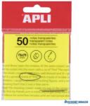 APLI Öntapadó jegyzettömb, átlátszó, vízálló, 75x75 mm, 50 lap, APLI, sárga (LCA19569) - kecskemetirodaszer