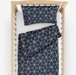 Goldea lenjerie pătuț din 100% bumbac - mozaic pe albastru intens 90 x 140 și 50 x 70 cm Lenjerie de pat