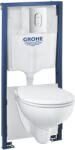 GROHE Pachet WC suspendat Grohe Bau Ceramic, cadru, WC Grohe, Rimless, SoftClose, clapeta crom, alb, 36500000 (36500000)
