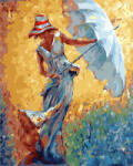 Oh Art Set pictura pe numere, cu sasiu, Femeie cu umbrela, 40x50 cm (GX25008) Carte de colorat