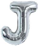 Teno Balon in Forma de Litera J Teno®, metalizat, pentru Petreceri/Aniversari/Evenimente, rezistent, folie, silver, 40 cm