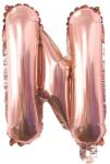 Teno Balon in Forma de Litera N Teno®, metalizat, pentru Petreceri/Aniversari/Evenimente, rezistent, folie, rose gold, 40 cm