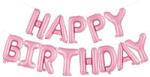 Teno Set 13 Baloane Teno®, Litere, pentru Petreceri/Aniversari/Evenimente, model Happy Birthday, rose