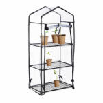 Relaxdays Fóliasátor 3 szintes üvegház erkélyre 126x59x37 cm 10035685