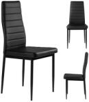 ModernHOME 4 db asztali szék műbőr kárpittal, 98x43x41 cm, fekete