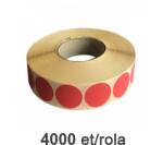 ZINTA Rola etichete semilucioase ZINTA rotunde rosii 35mm, 4000 et. /rola (35X35X4000-SGP-R-REDP)