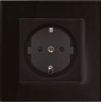 ELMARK German Type Socket 16a Glass Frame Black (195017cc/bl)