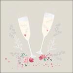 Ambiente Champagne glasses grey papírszalvéta 33x33cm, 20db-os - szep-otthon