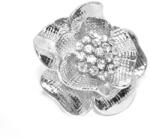 Steeel. hu - Nemesacél ékszer webáruház Rózsa alakú ezüst színű gyűrű apró átlátszó kristályokkal