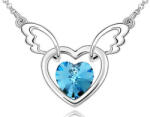 Steeel. hu - Nemesacél ékszer webáruház Cold Heart kristályos szárnyaló szív medál kék ővel