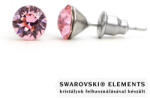 Steeel. hu - Nemesacél ékszer webáruház Jazzy rózsaszín Swarovski® kristályos fülbevaló - Kerek Light Rose