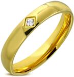 Steeel. hu - Nemesacél ékszer webáruház Arany színű nemesacél gyűrű kristály kővel 4mm
